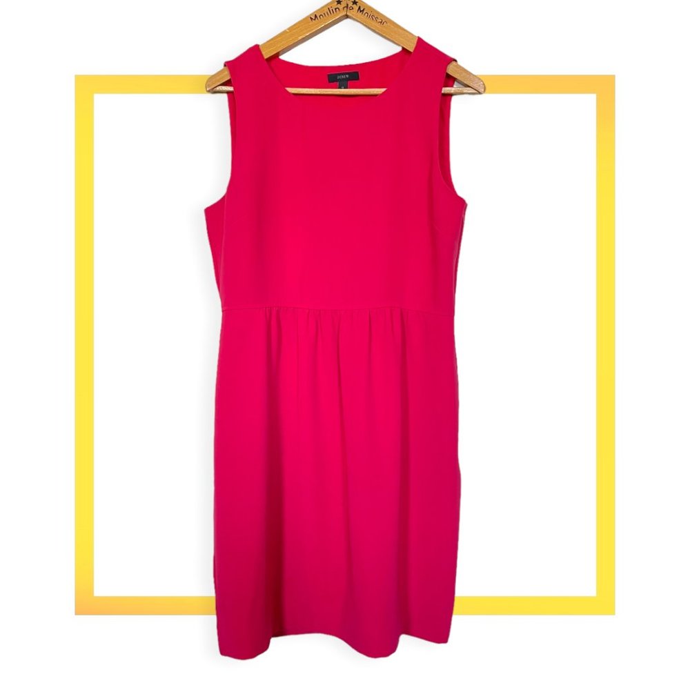 J.CREW Red Crepe Sheath Cocktail Shift Career Dress - SZ 12